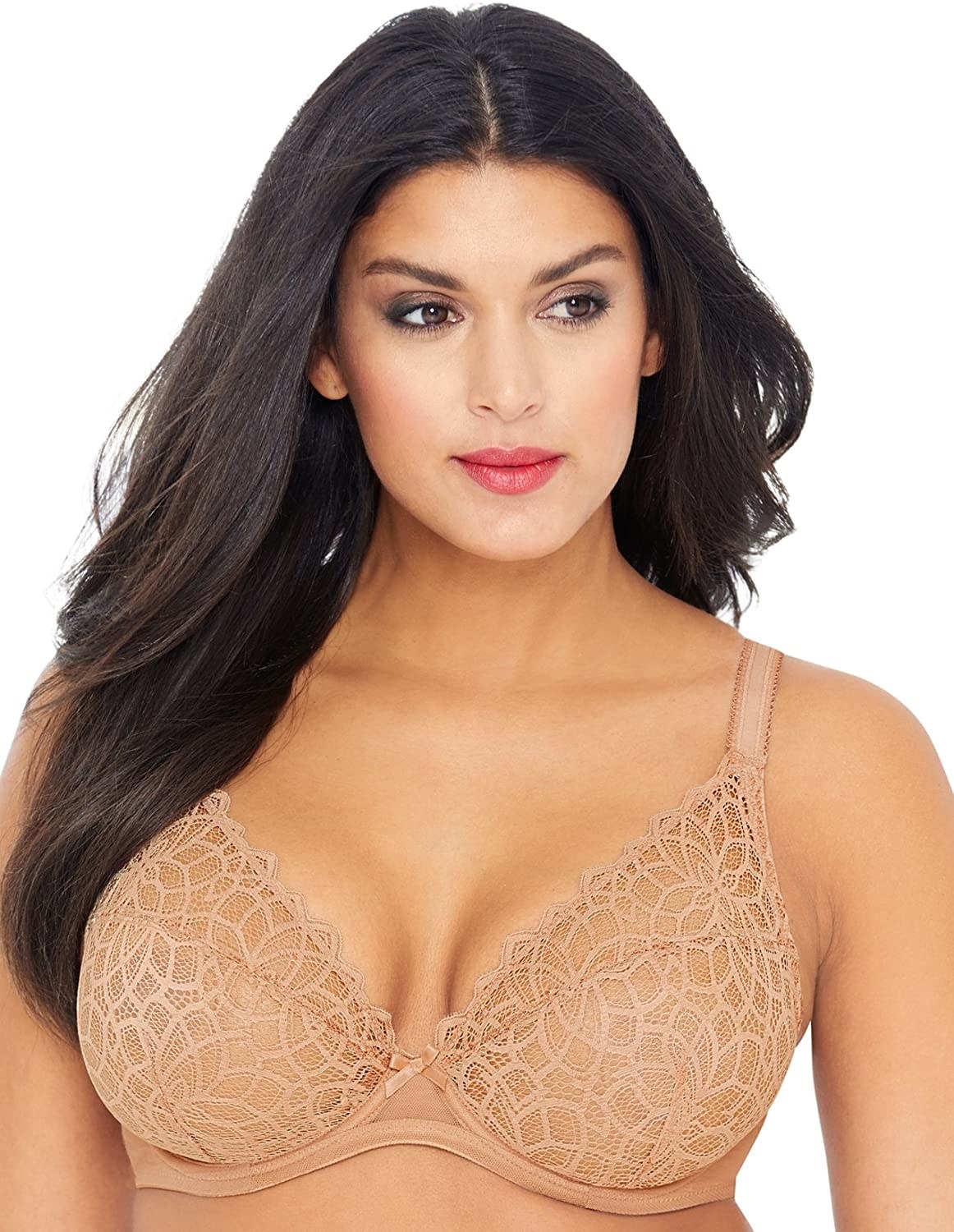 A model wearing the bra in tan