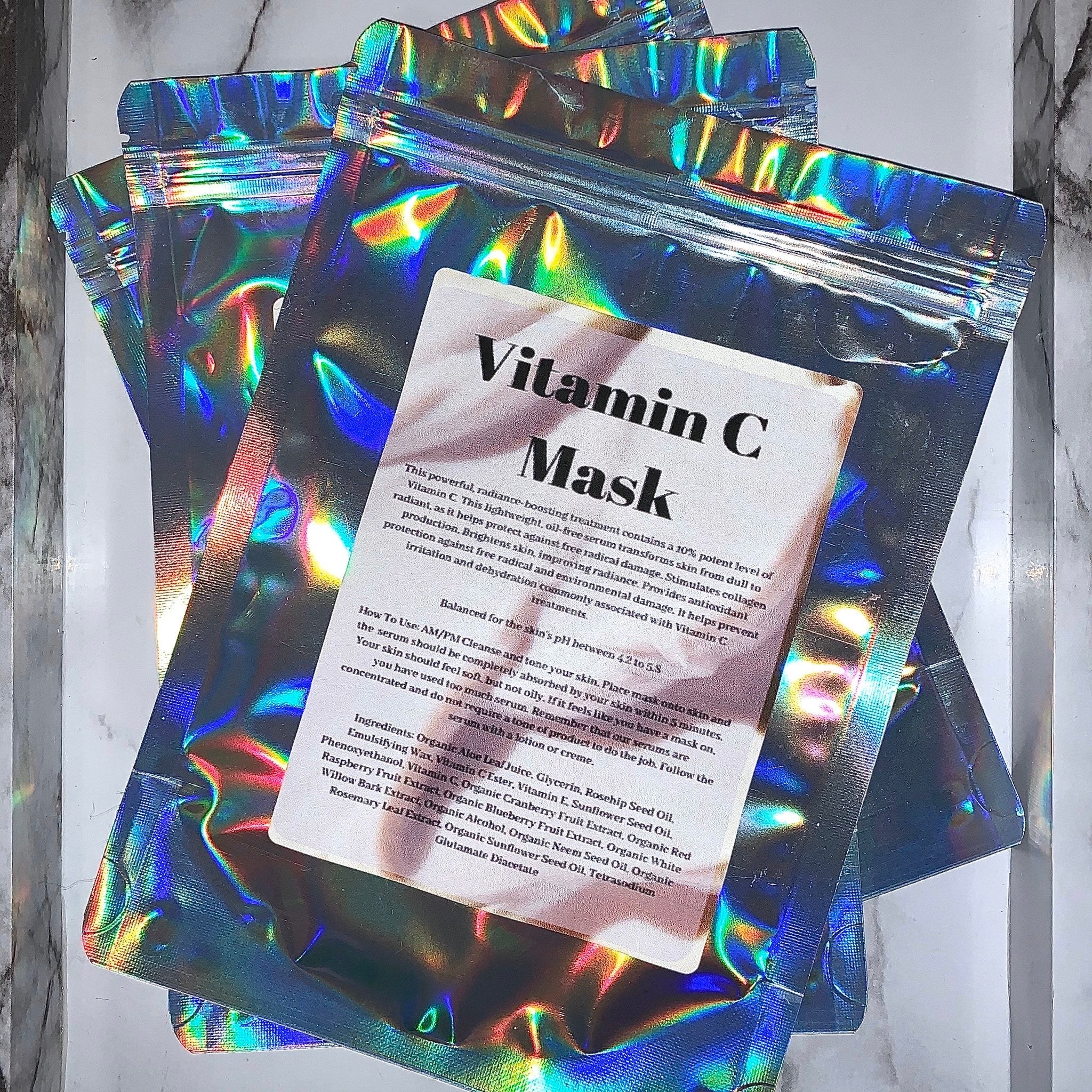 the vitamin c mask in its packaging