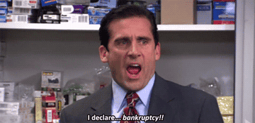 Michael Scott shouts, &quot;I declare bankruptcy!&quot; on The Office