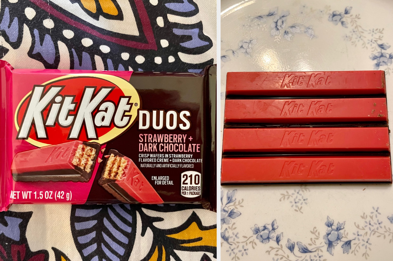 a wrapped KitKat next to it unwrapped