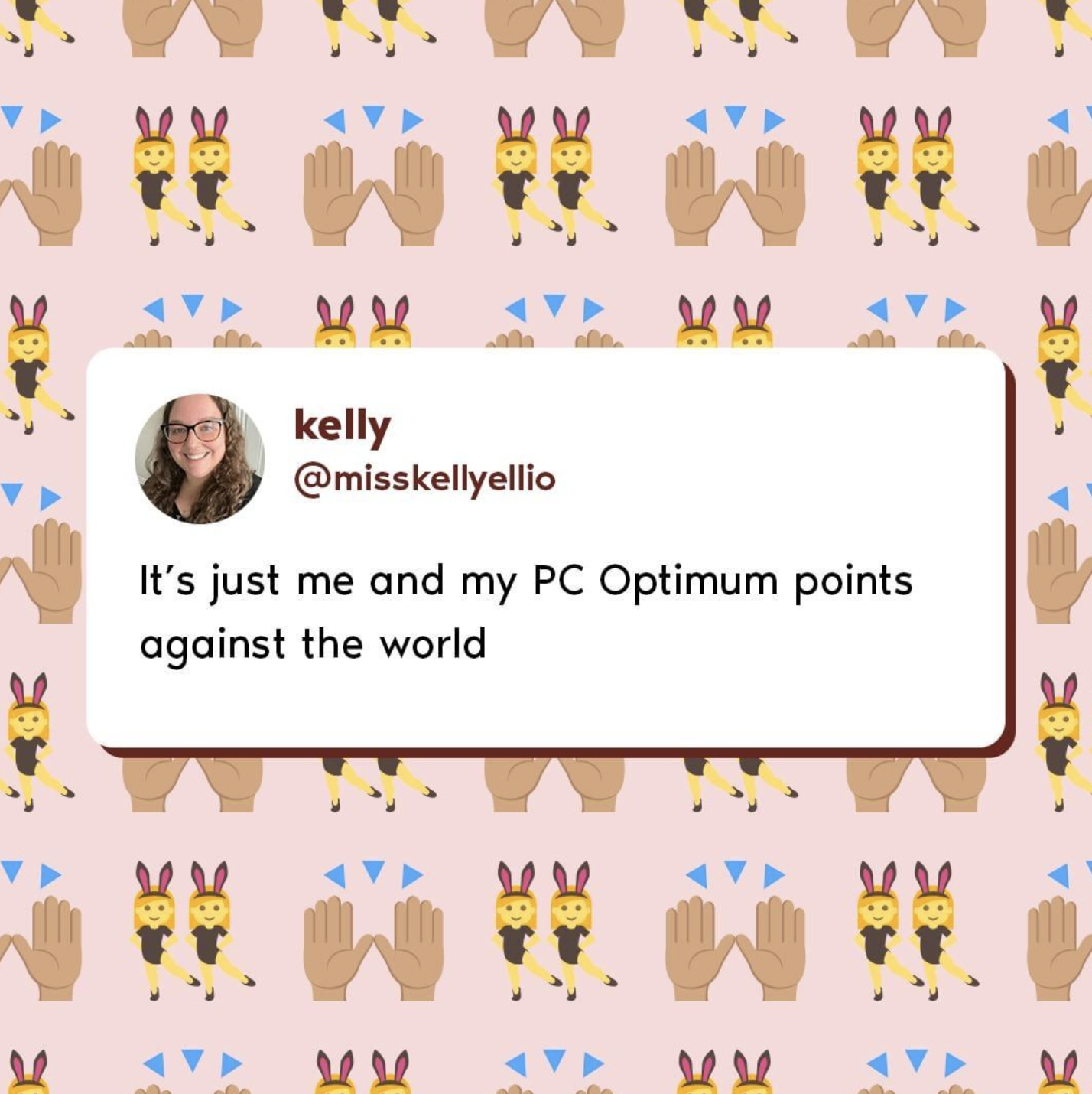 tweet that says it&#x27;s just me and my pc optimum points against the world