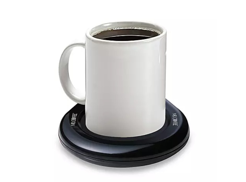 A black mug warmer
