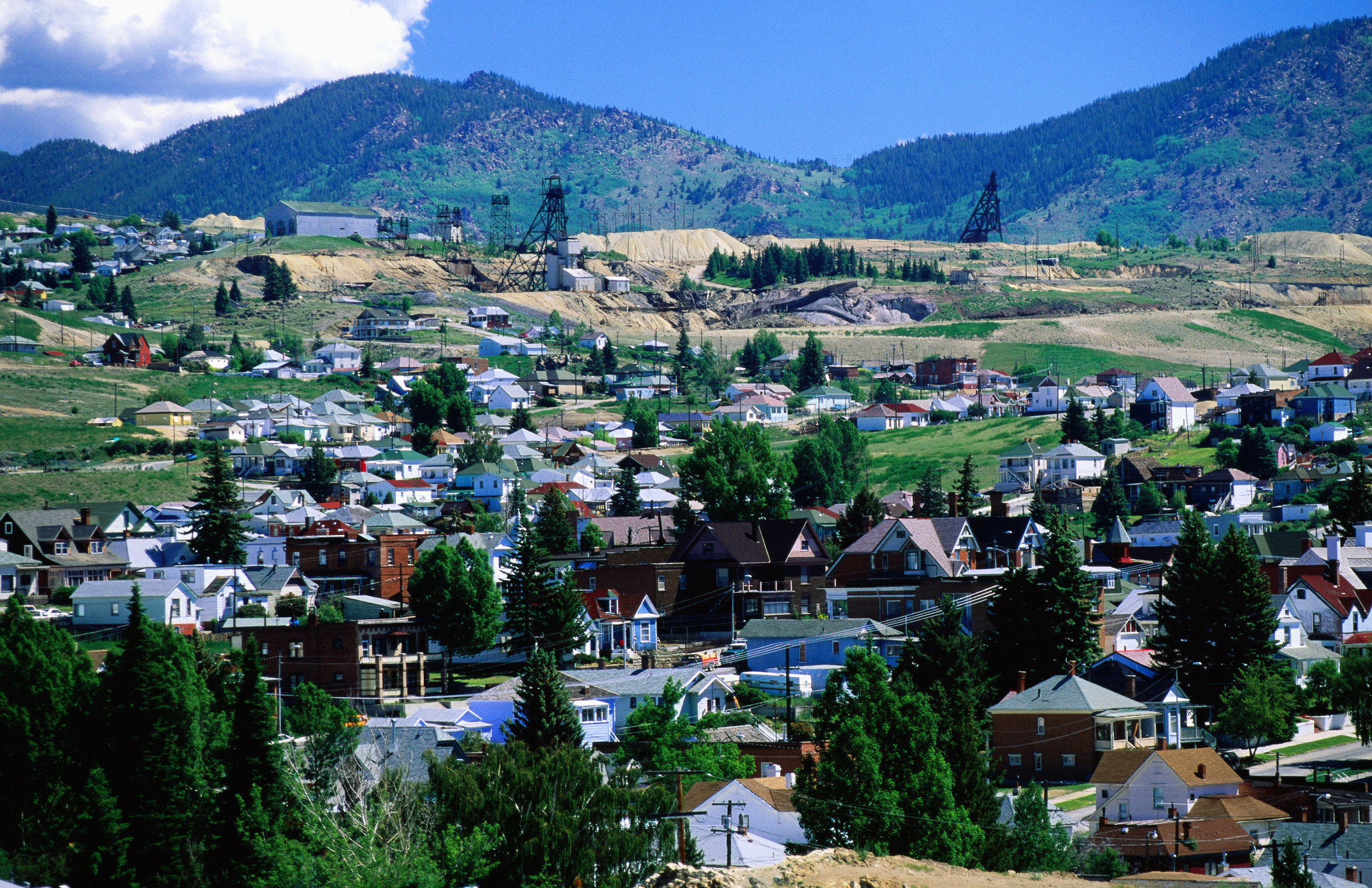 an aerial view of Butte Montana