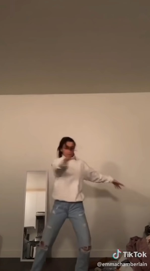 Emma dancing to a song