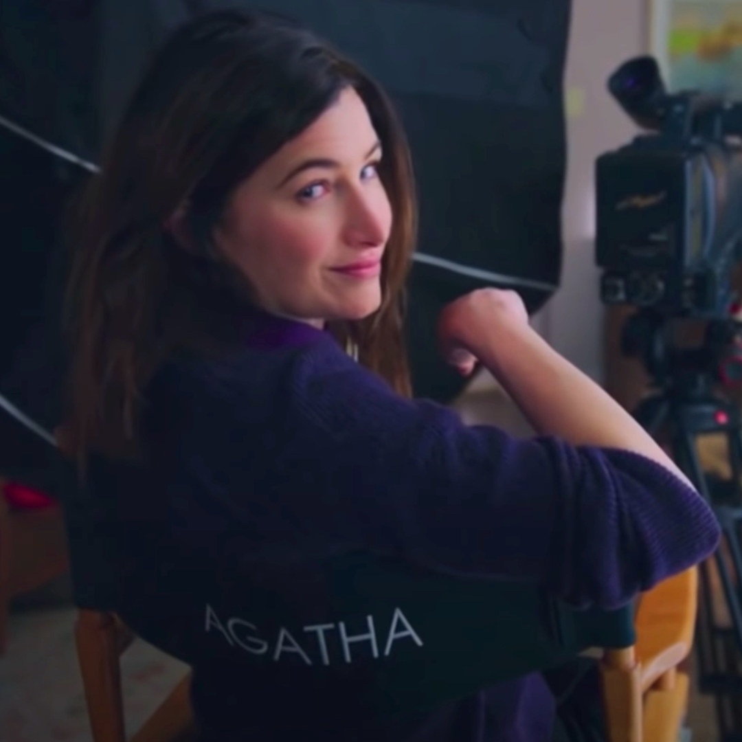Agatha from &quot;WandaVision&quot; sitting in a director&#x27;s chair, looking into the camera