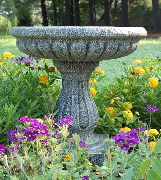 birdbath in a garden