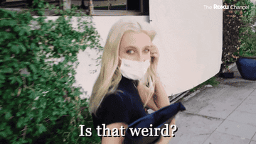 Emma asking a camera, &quot;Is that weird?&quot;