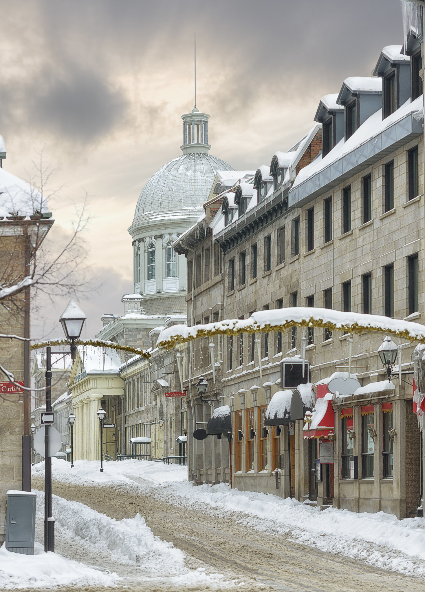 A quiet snowy street