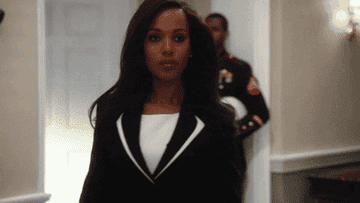 Kerry Washington strutting as Olivia Pope in &quot;Scandal&quot;