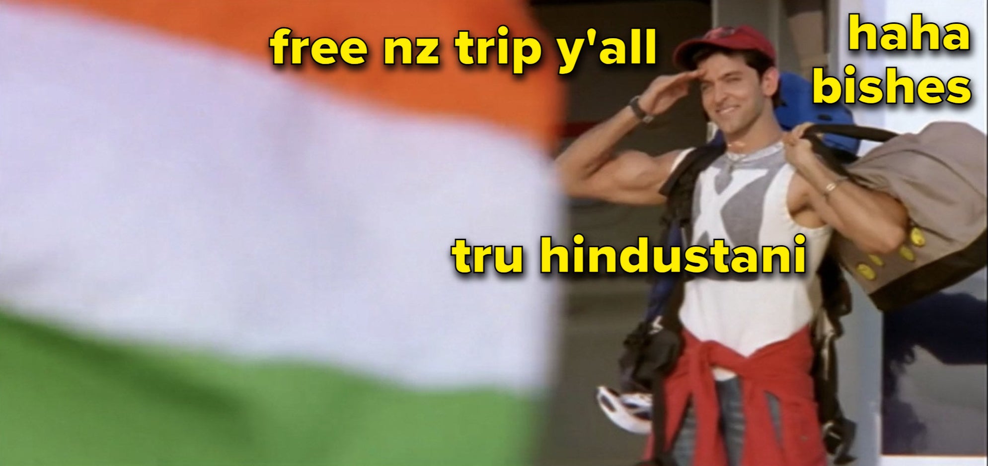 Hrithik Roshan saluting the Indian flag