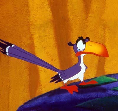 The iconic red-billed hornbill Zazu from "The Lion King"