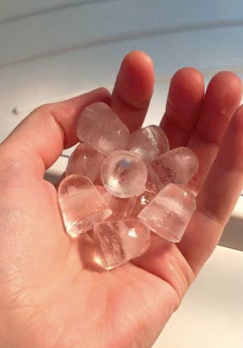 A customer review photo of them with a handful of ice