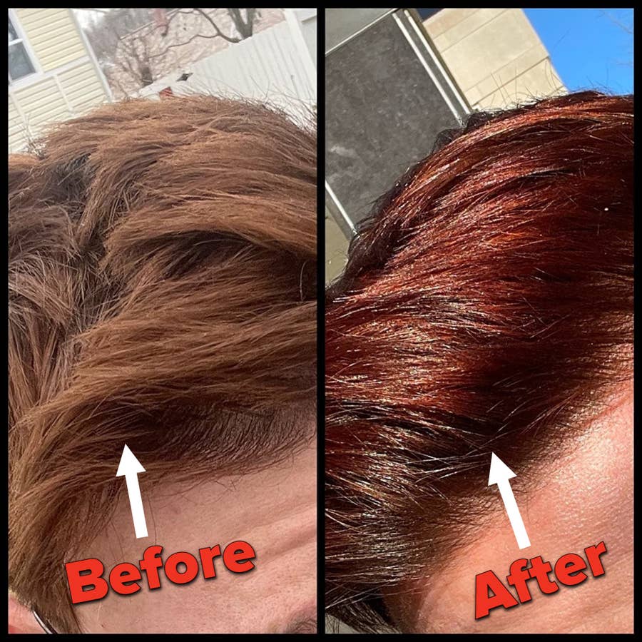 brown to auburn hair before and after