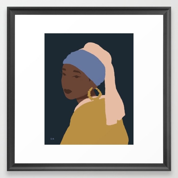 Framed print of the Girl With A Bamboo Earring