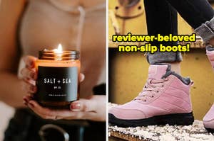 candle and boots