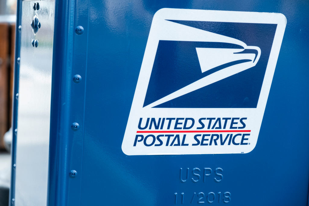 A USPS mailbox