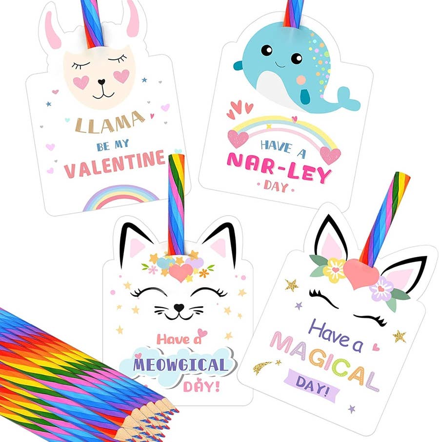 Afro Unicorn Valentines with Pencils, 12ct | Greeting Cards | CVS