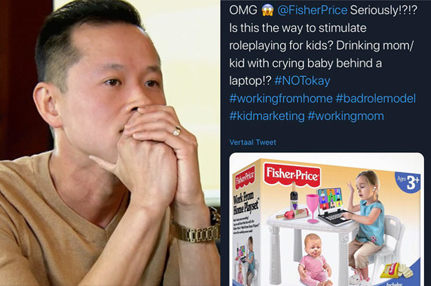 A satirical post about Fisher Price making a work from home playset