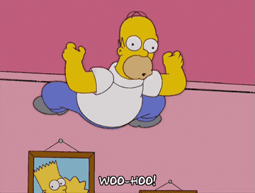 Homer Simpson saying &quot;woo-hoo&quot; on the ceiling