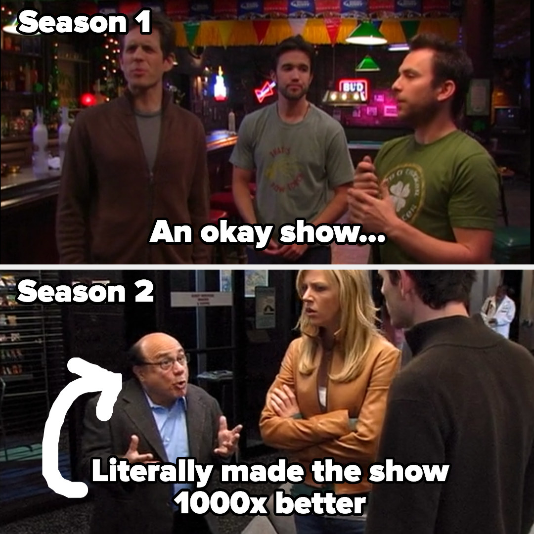 Season 1 labeled &quot;an okay show...&quot; and Danny DeVito in season 2 labeled &quot;literally made the show 1000x better&quot;