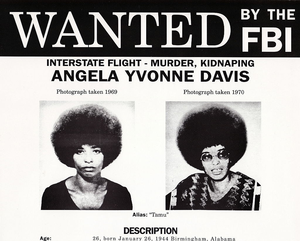 An FBI poster naming Angela Davis