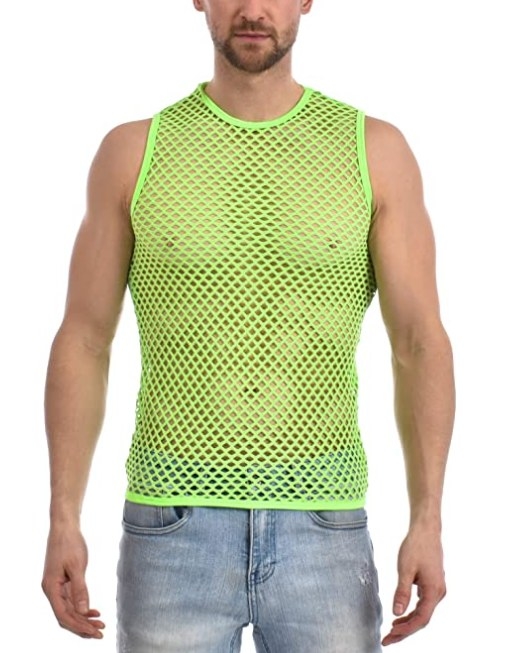 Camisa de malla verde de sin mangas