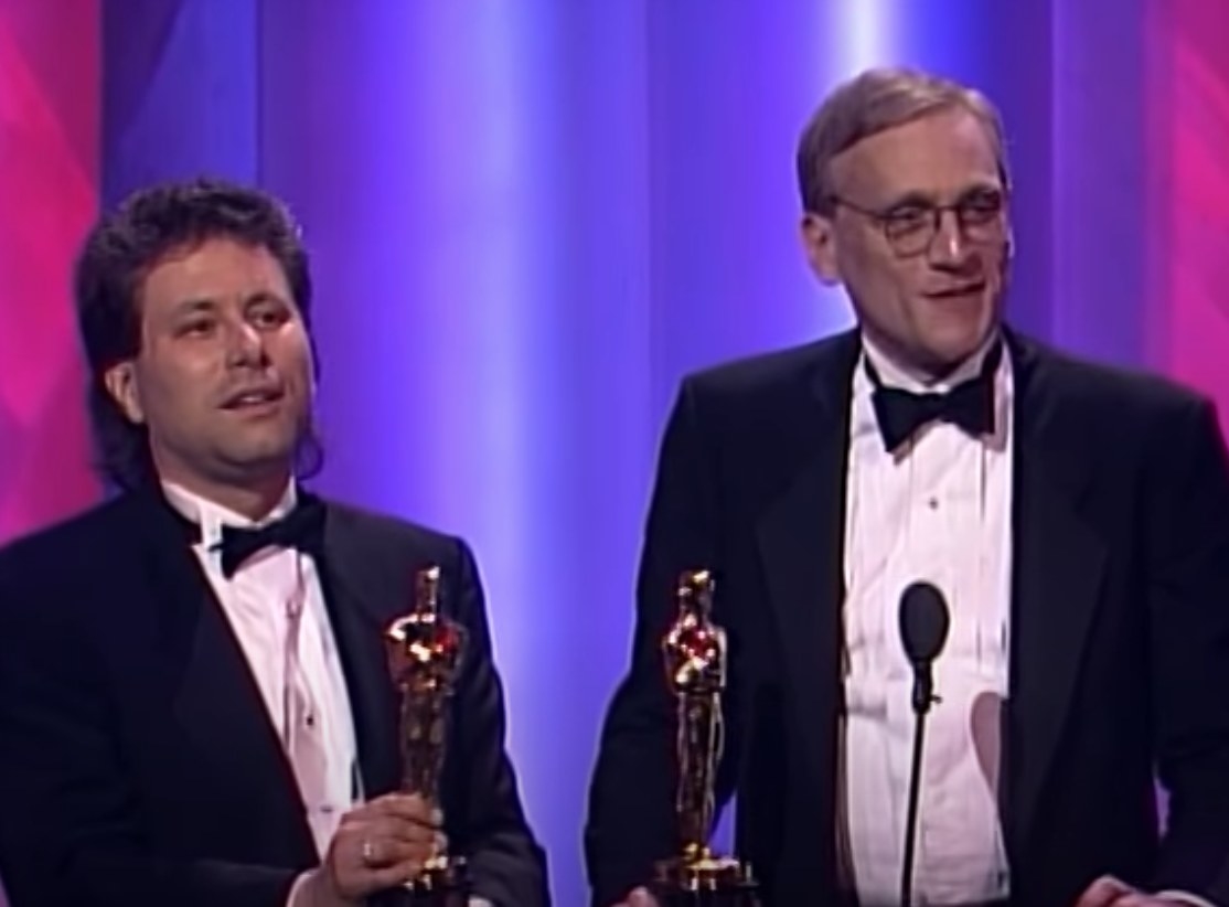 Alan Menken and Howard Ashman accept the Oscar for Best Original Song for &quot;Under the Sea&quot; at the 1990 Oscars ceremony