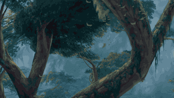 Tarzan swinging and jumping in the trees
