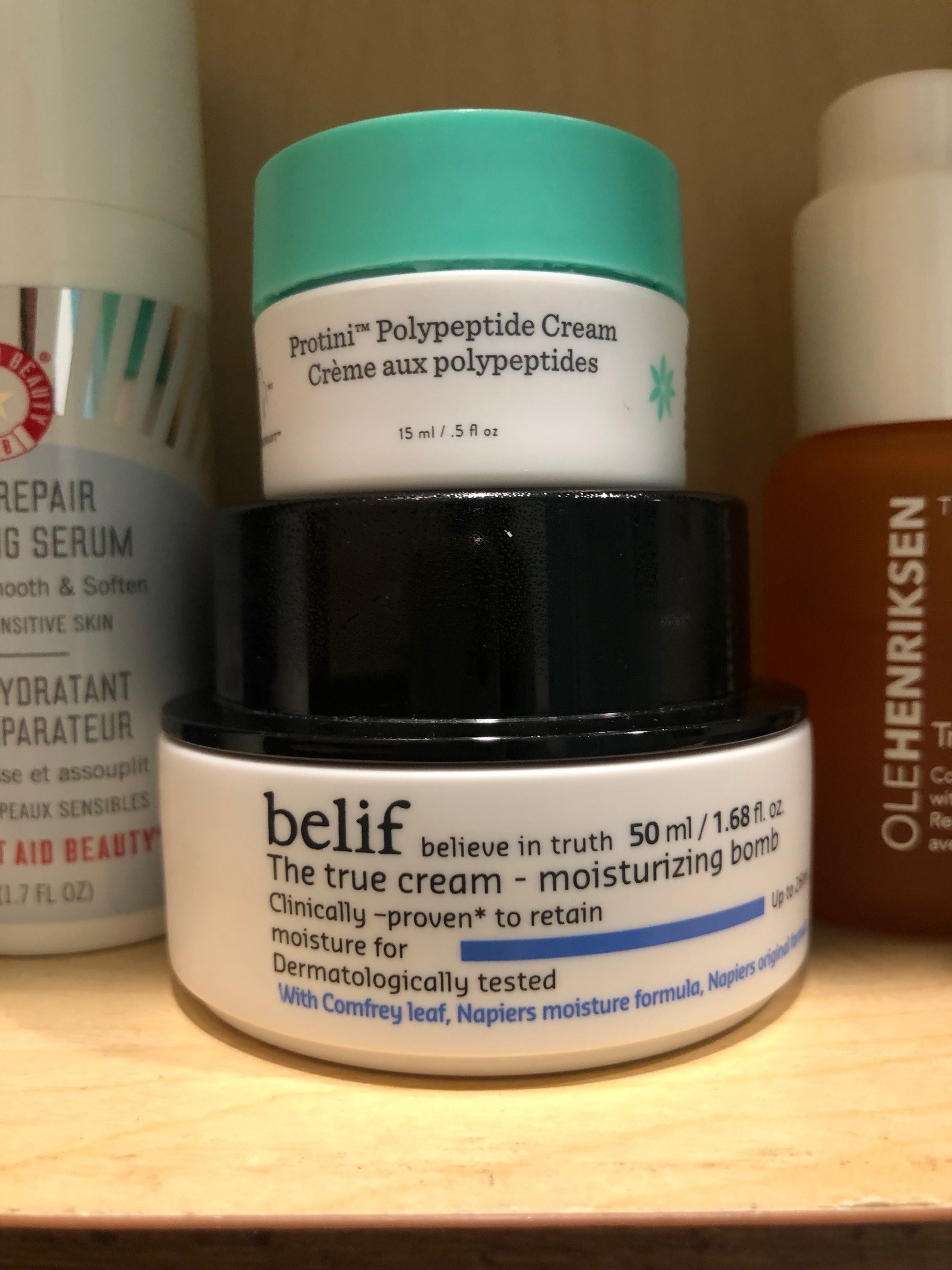 Drunk Elephant&#x27;s Protini and Belief&#x27;s Moisturebomb moisturizers