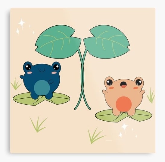 Frogs on lillypad print