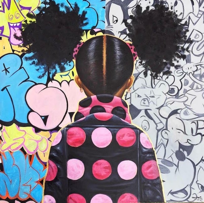 Graffiti pop and locs canvas print