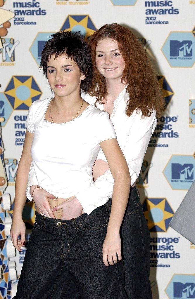 the one girl from tatu with her hands down the other girls pants