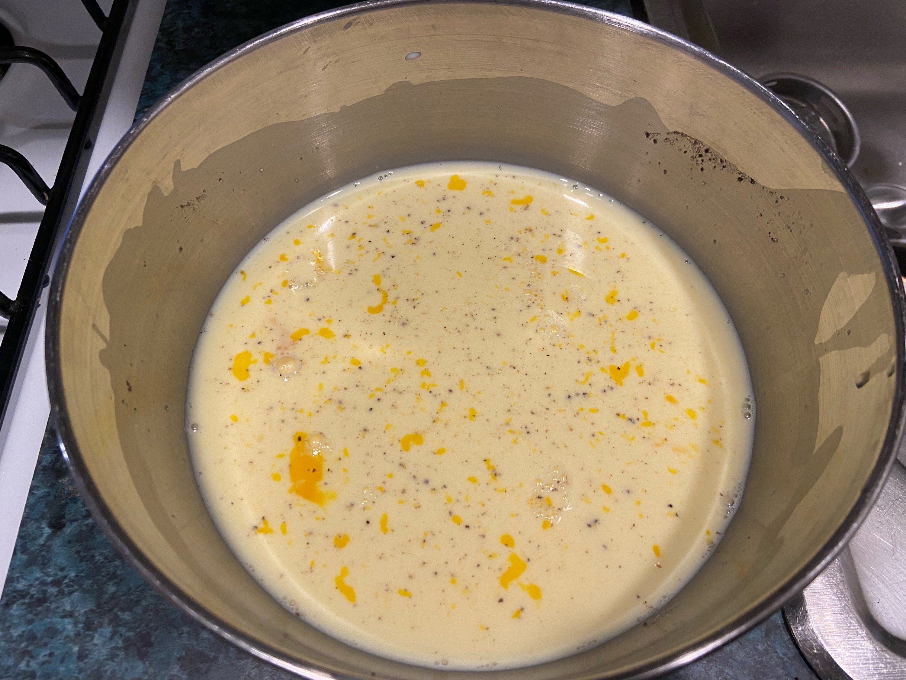 The wet ingredients in a bowl.