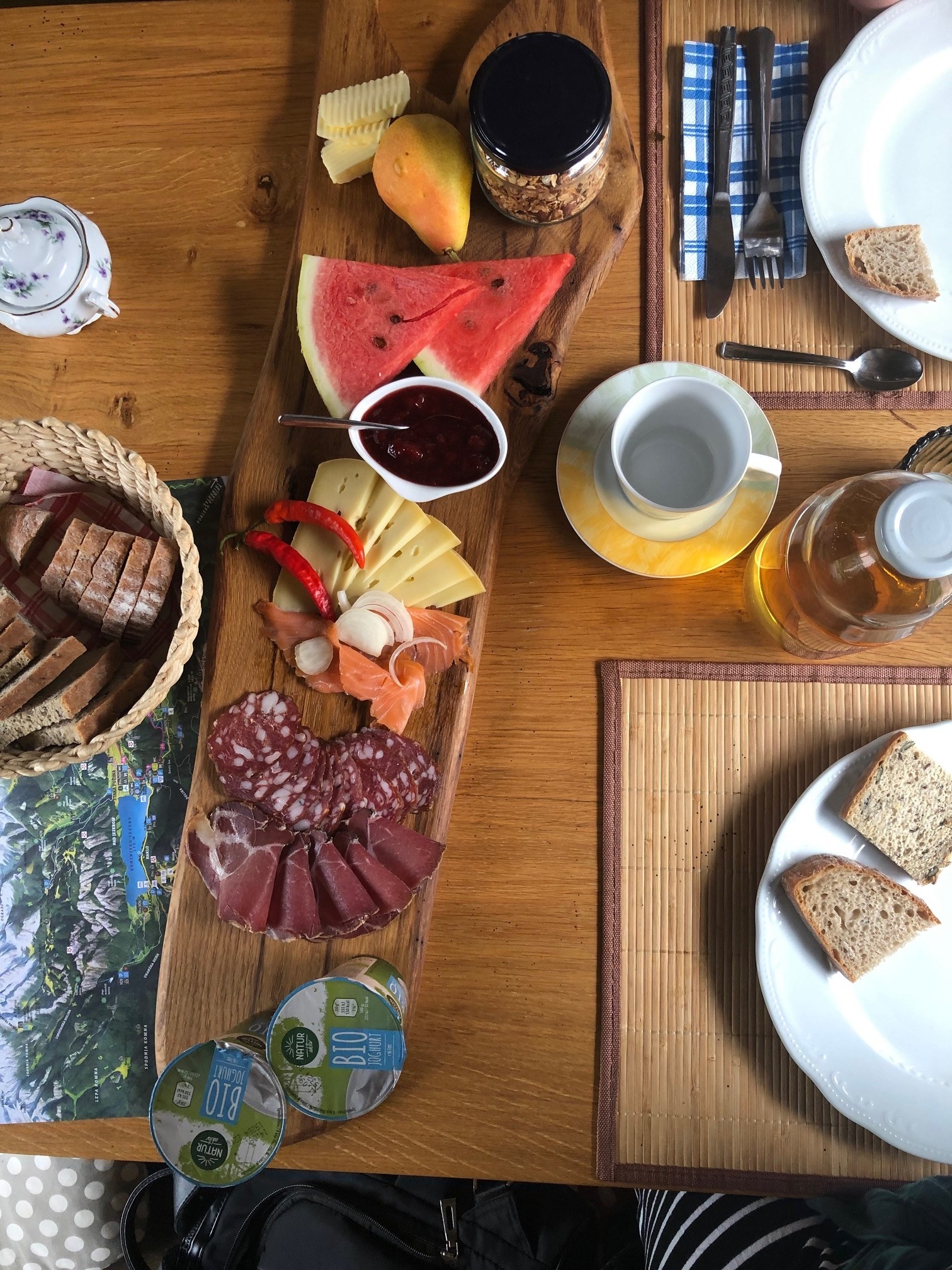 Farm-fresh breakfast in the Slovenian countryside