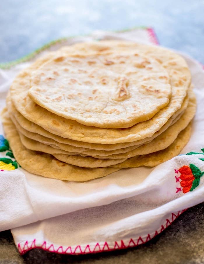 Homemade flour tortillas.