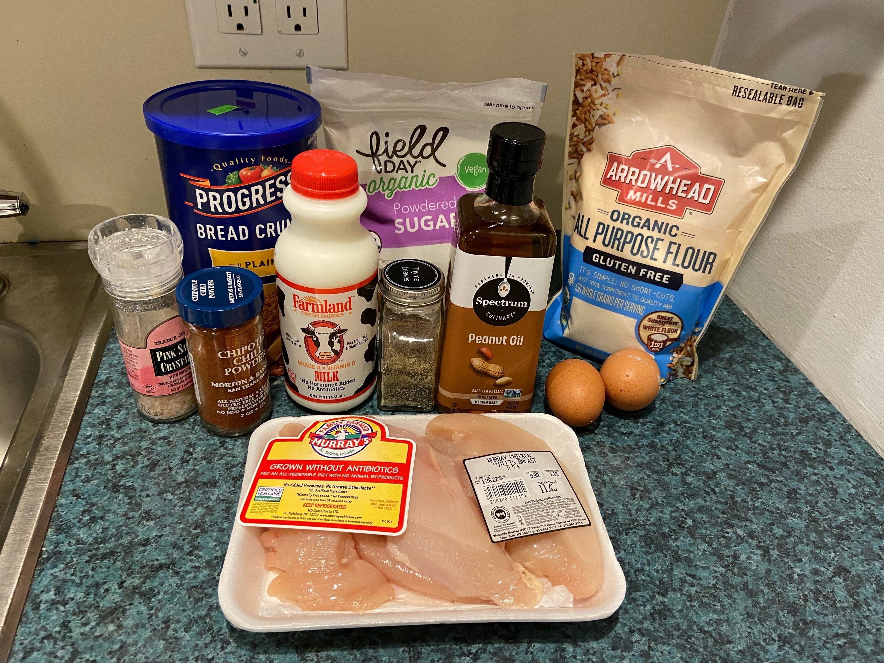 All of the ingredients for the recipe.