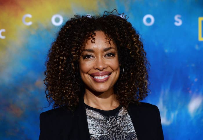 Actress Gina Torres arrives at National Geographic's "Cosmos: Possible Worlds" Los Angeles Premiere at Royce Hall, UCLA on February 26, 2020 in Westwood, California.