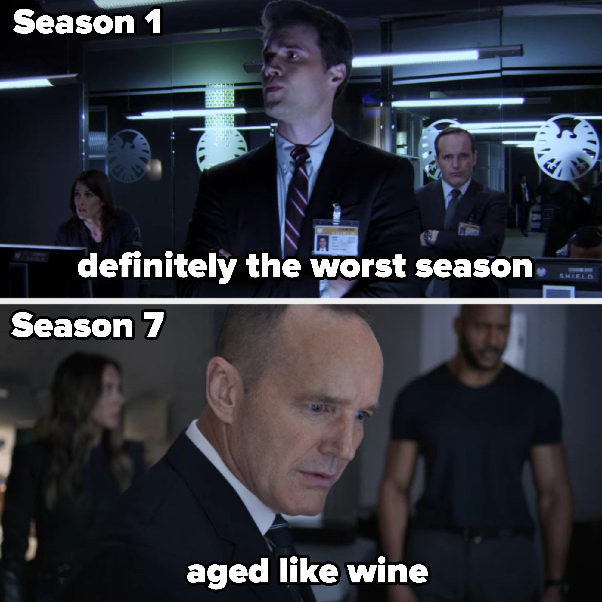 season 1 labeled &quot;definitely the worst season&quot; and 7 labeled &quot;aged like wine&quot;