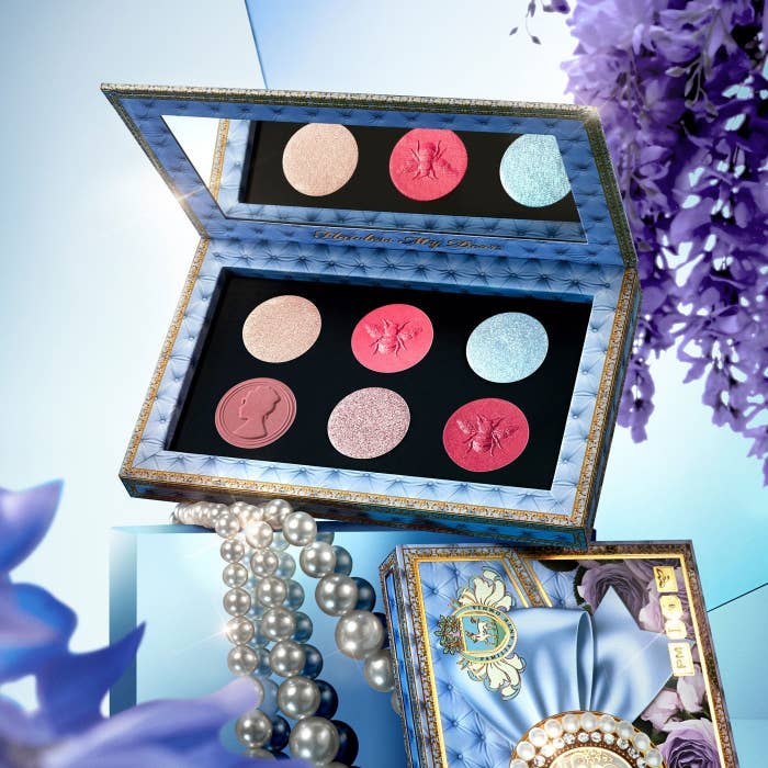 the bridgerton-inspired makeup palette with six different shades