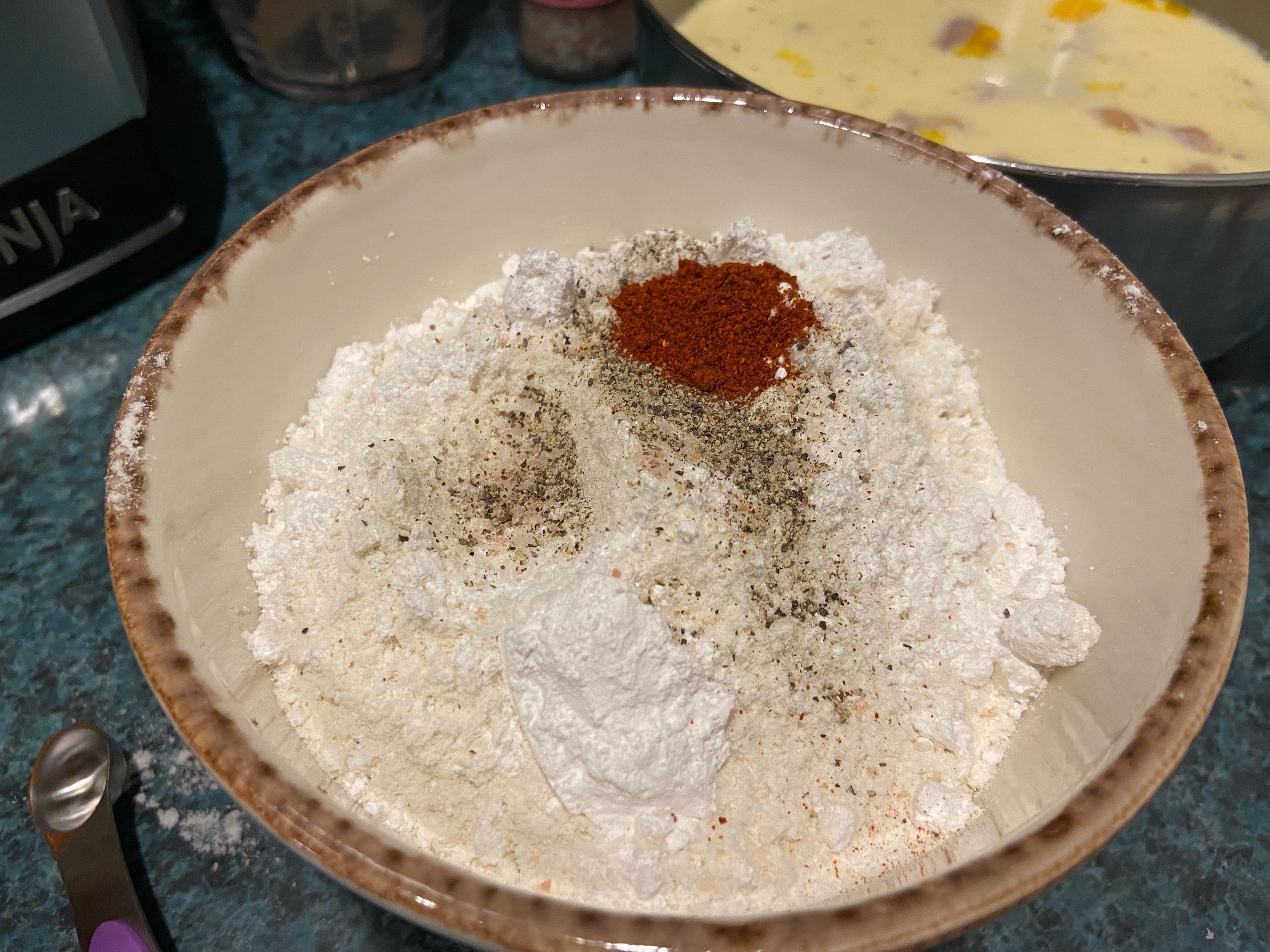 The dry ingredients in a bowl.