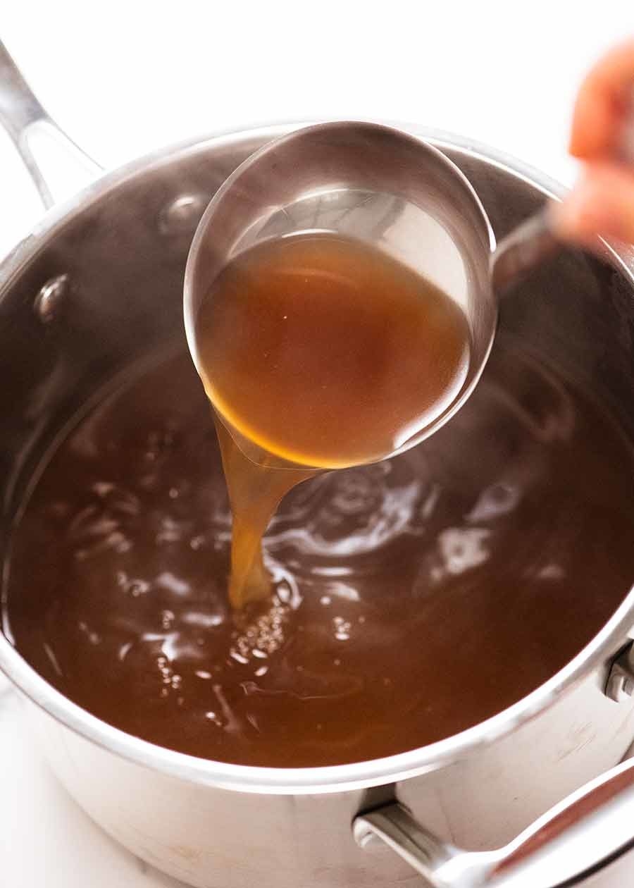 Homemade beef stock.