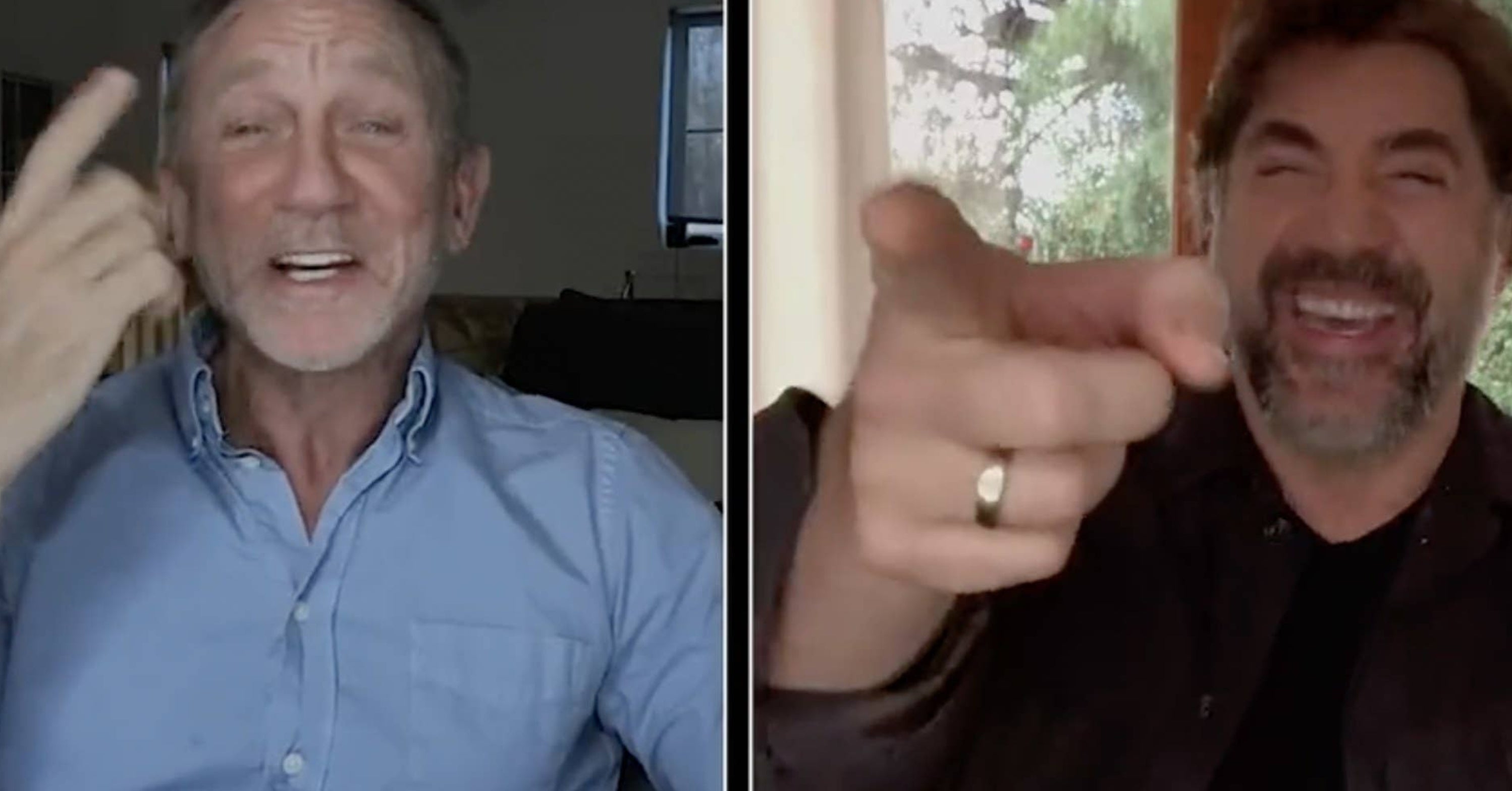 Daniel Craig Bled Through An Entire Video Interview With Javier Bardem And It Wasn't Until The Very End That He Was Asked About It