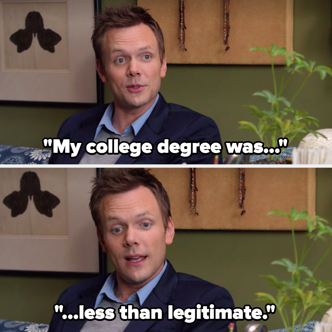 Jeff saying &quot;My college degree was...less than legitimate&quot; in Community