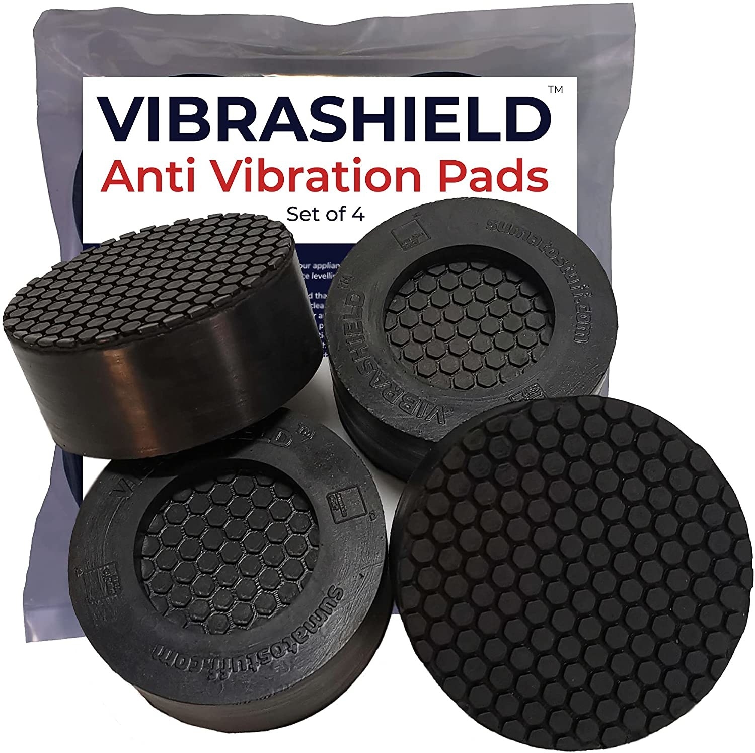 a pack of four anti-vibration appliance pads