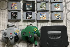 A nintendo 64 with 12 games for $35