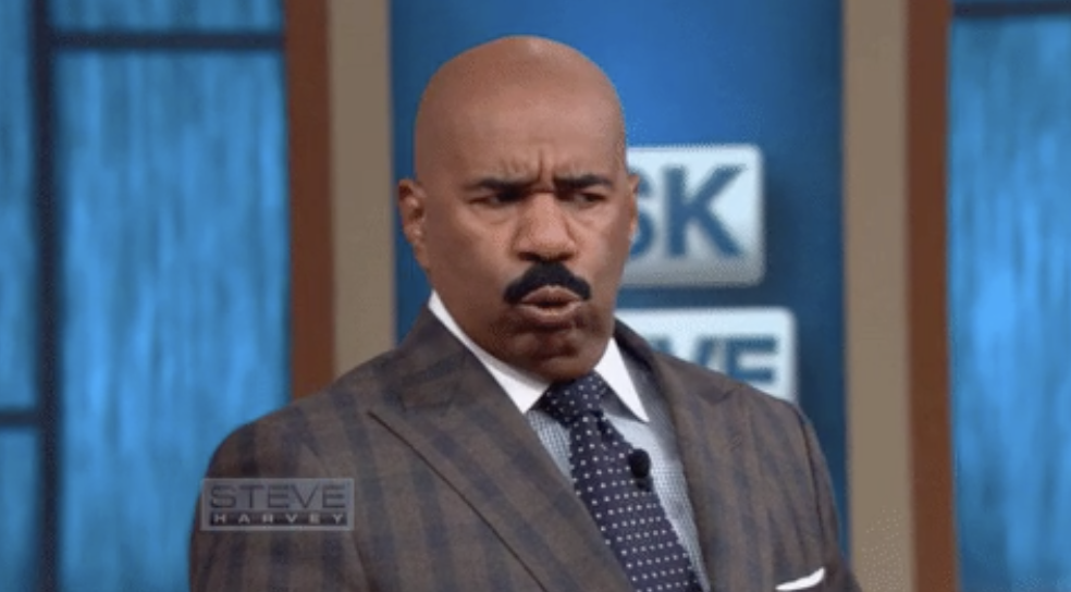 Steve Harvey looking astonished