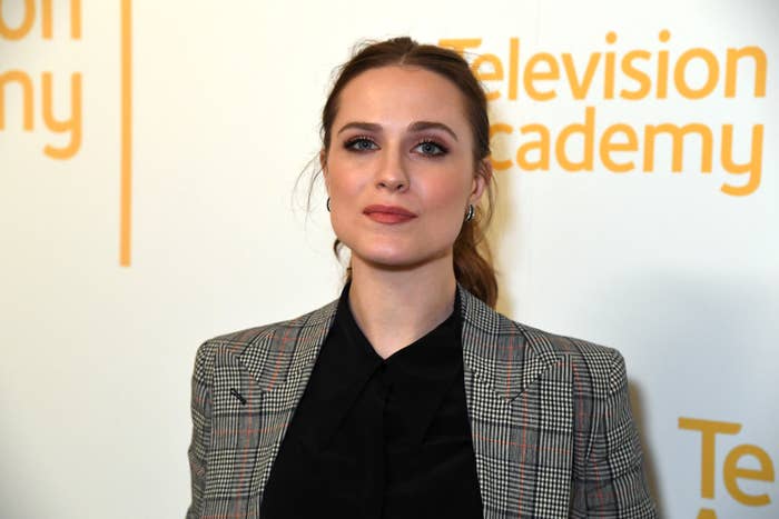 Evan Rachel Wood poses for a photo at a step-and-repeat