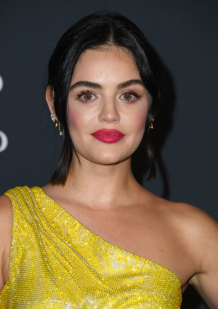 Lucy Hale in a yellow dress