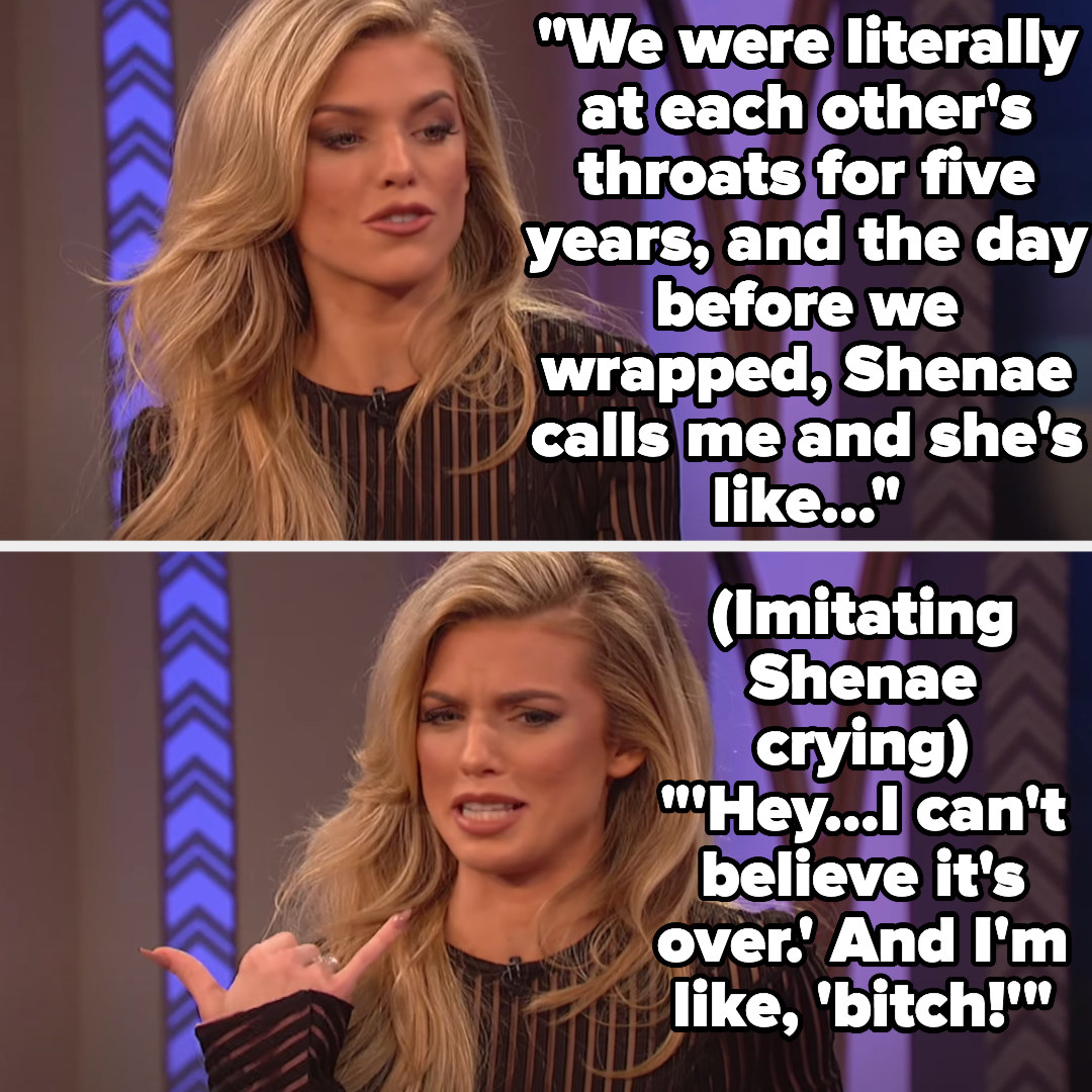 AnnaLynn describing how her and Shenae were at each other&#x27;s throats for five years, then called her crying the day before they wrapped the show, sad it was over