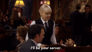 Anna Faris comes to a table in a restaurant and says I&#x27;ll be your server